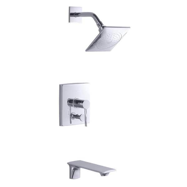 KOHLER Stance Rite-Temp 1-Handle Tub and Shower Faucet Trim Kit in Vibrant Brushed Nickel (Valve Not Included)