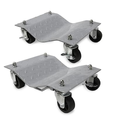1500 lbs. Capacity Heavy-Duty Commercial Grade Solid Steel Tire Dolly (2-Pack)