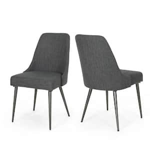 Alnoor Charcoal Fabric Upholstered Dining Chair (Set of 2)