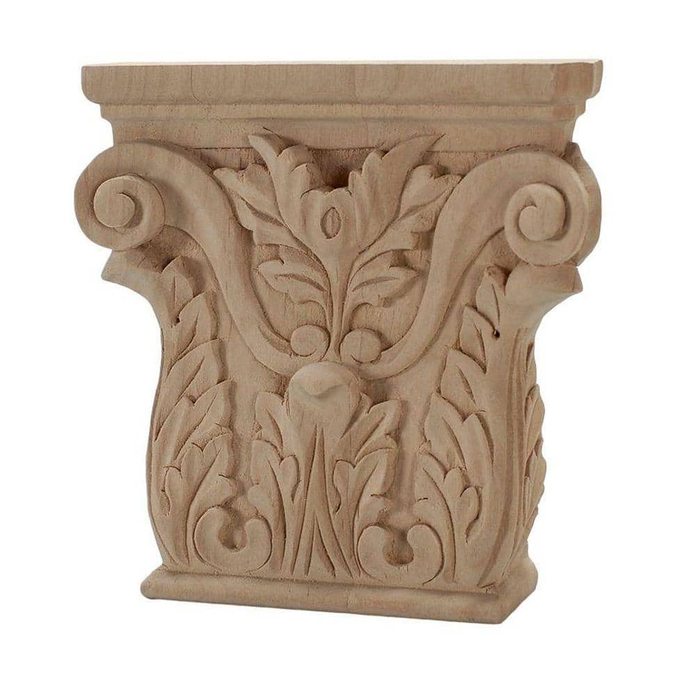 5-3/8 in. x 5-1/4 in. x 1-1/8 in. Unfinished Hand Carved Solid American Alder Acanthus Wood Onlay Capital Wood Applique price history on PriceWatchPro