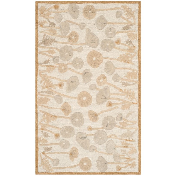Martha Stewart Nutshell/Brown Doormat 3 ft. x 4 ft. Floral Area Rug