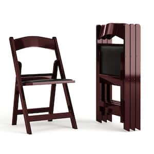 Red Mahogany Resin Folding Chair (Set of 4)