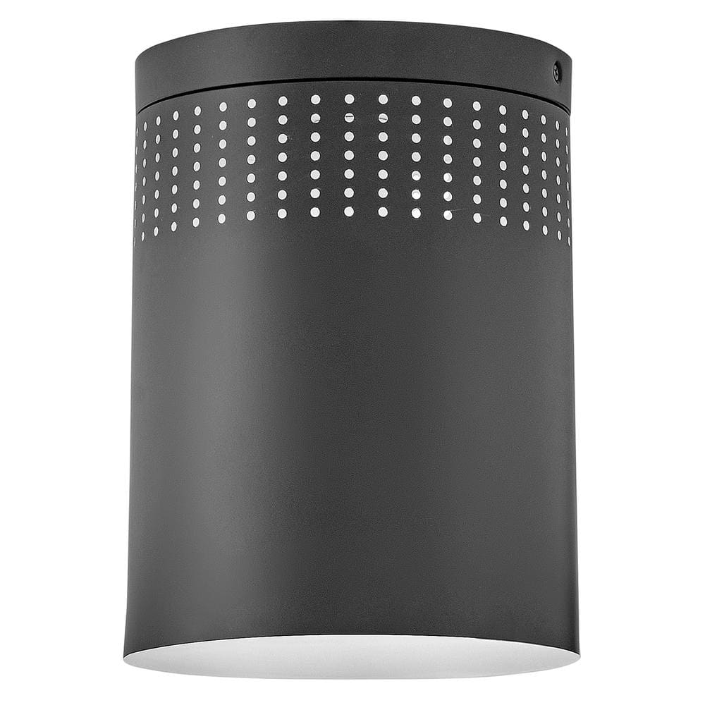 Casey 7.5 in Black Metal Drum LED Flush Mount Light