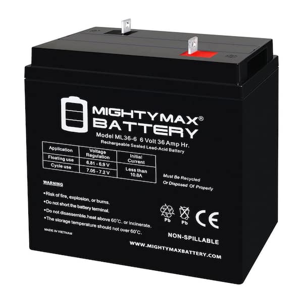 ML36-6NB-6 Volt 36 AH, NB Terminal, Rechargeable SLA AGM Battery
