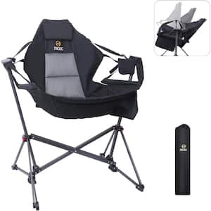 2.5 ft. Freestanding Portable Hammock Camping Chair with Stand Black