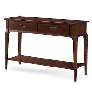 Stratus 48 in. Cherry Standard Rectangle Wood Console Table with 2-Drawers