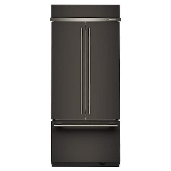 36 in. 20.8 cu. ft. Built-In French Door Refrigerator in Black Ore with Platinum Interior