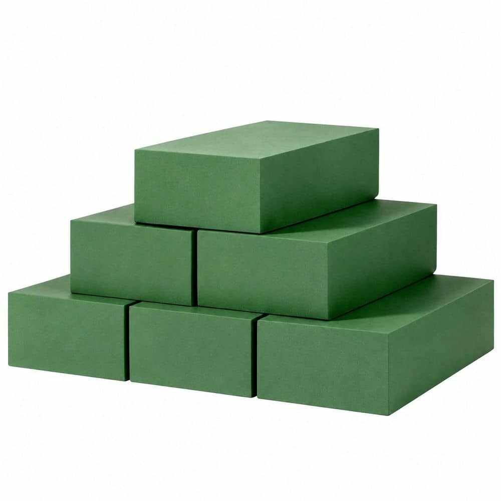 1.6 in. Green Indoor Outdoor Artificial Plant Floral Foam Block