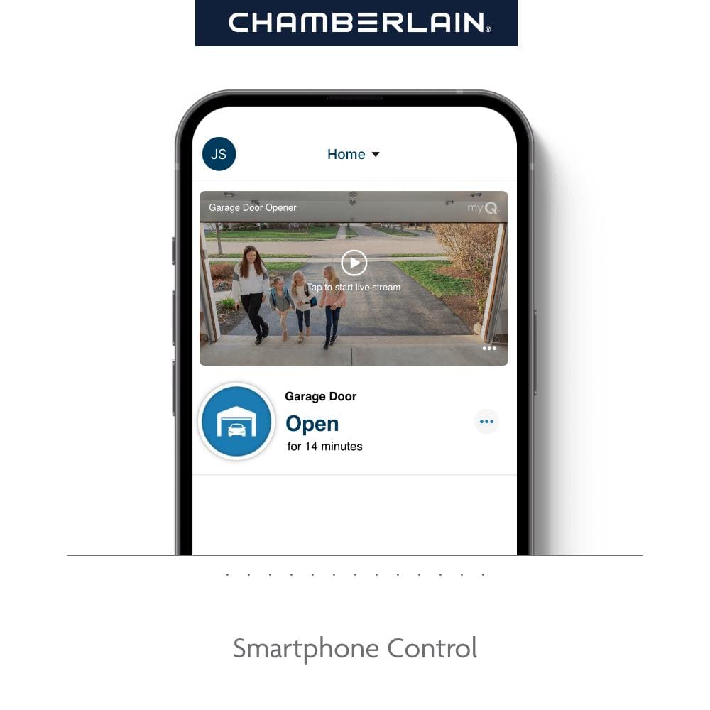 Chamberlain 3/4 HP Black and White Belt Drive Smart Garage Door Opener