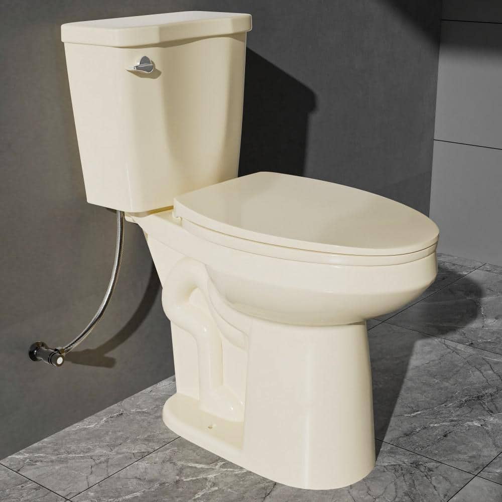 Extra Tall 21 in. 2-Piece Toilet 1.28 GPF Single Flush Elongated Raised Toilet in Bone with Soft Close Seat for Seniors price history on PriceWatchPro