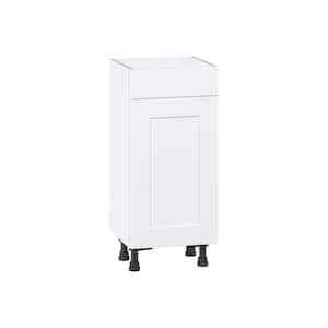 Wallace Painted Warm White Shaker Assembled Shallow Base Cabinet with Drawer (15 in. W x 34.5 in. H x 14 in. D)