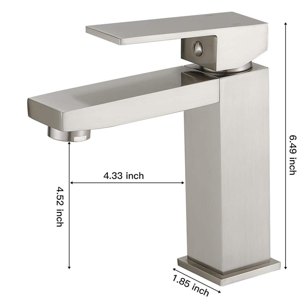 Brushed Nickel Single-Handle Low-Arc Bathroom Faucet