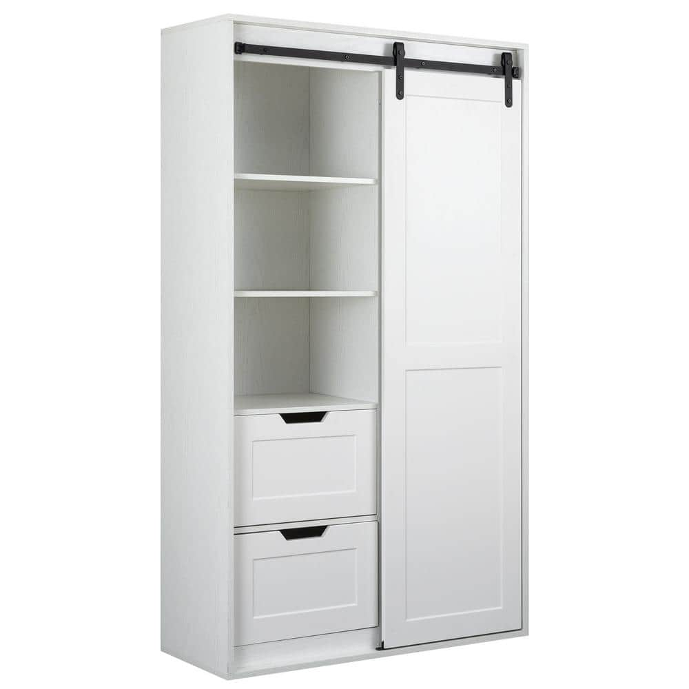 Nestfair 23.62 in. W x 11.8 in. D x 39.57 in. H White Bathroom Standing  storage Linen Cabinet with 3 Drawers and 1 Door L35523W282 - The Home Depot