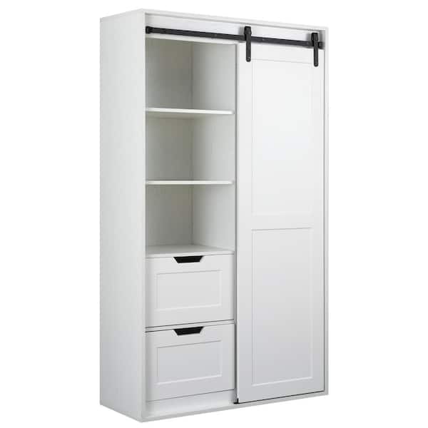 Unbranded 39.61 in. W x 18.7 in. D x 71 in. H Bathroom White Linen Cabinet