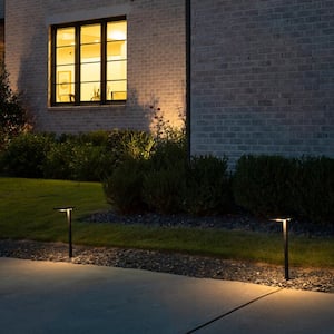 Contemporary Square Black Outdoor Modern Solar Dual Color Temperature LED Pathway Landscape Light w/ 3 Mounting Options