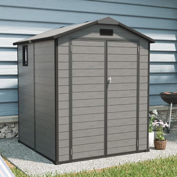 6 ft. W x 6 ft. D Plastic Shed Lockable Resin Tool Shed with