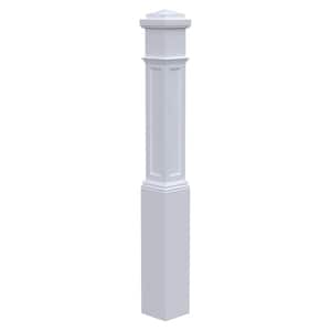 Stair Parts 4093 55 in. x 6-1/4 in. Primed White Flat Panel Box Newel Post for Stair Remodel