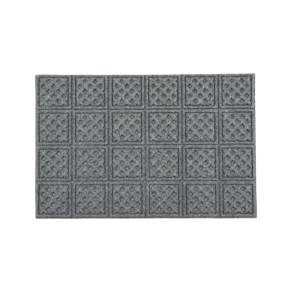 Aqua Thirst Slate Lattice 2 ft x 3 ft synthetic fibers Door Mat area rug