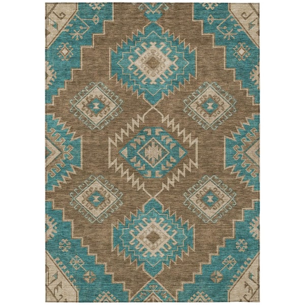 Chantille Machine Washable Indoor/Outdoor Abstract ACN3011 Mocha 3 ft. x 5 ft. Area Rug