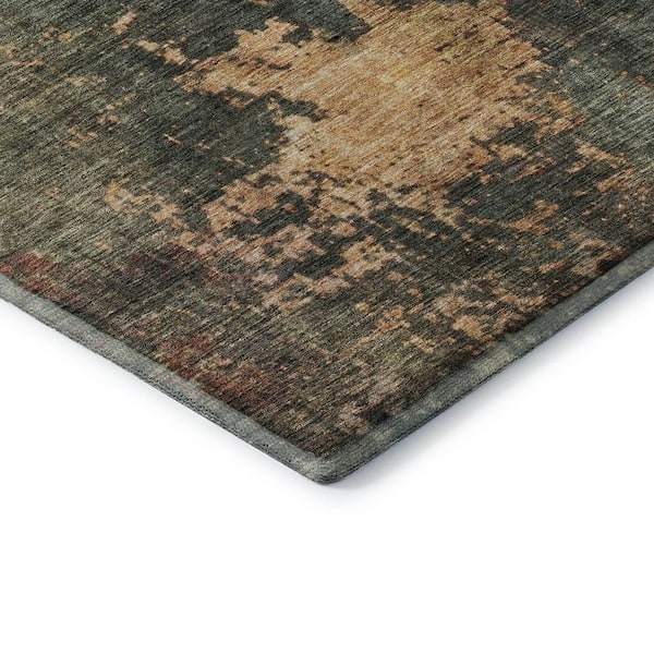 Mayfield Premium Machine Washable Abstract AMF1211 Sage 3 ft. x 4 ft. Area Rug