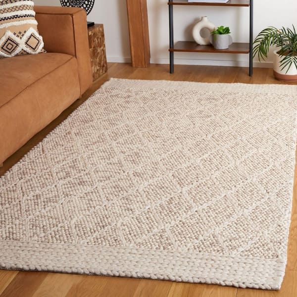 Natura 6 ft. x 6 ft. Brown/Ivory Geometric Diamond Square Area Rug