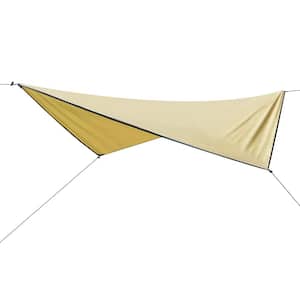 11.8 ft. x 9.5 ft. Portable Camping Tarp Waterproof, Multi-Functional Tent Tarp, Beige