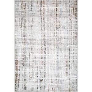 Mood White/Taupe Striped 8 ft. x 10 ft. Indoor Area Rug