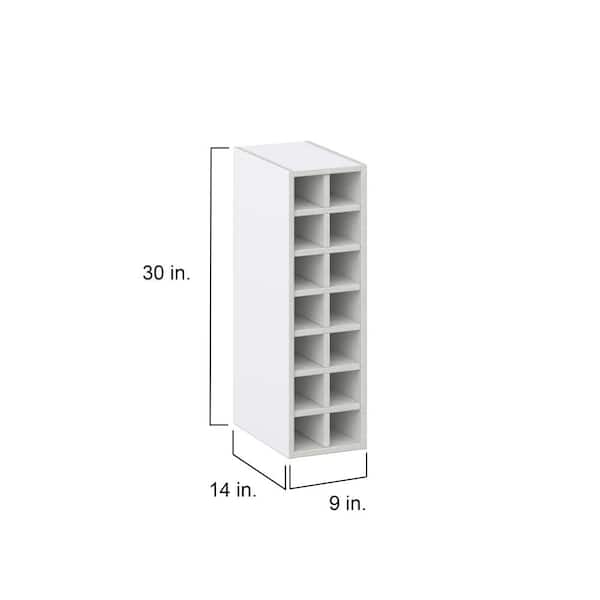 J COLLECTION Bright White Assembled Wall Wine Rack Kitchen Cabinet (9 in. W x 30 in. H x 14 in. D)