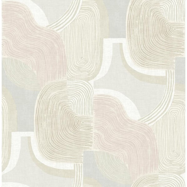 A-Street Prints Hollace Mauve Pink Geometric Wallpaper Sample