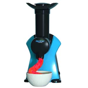 Frozay Dessert Maker 2.8 qt. Color Blue, Vegan Ice Cream & Frozen Yogurt Maker Soft Serve Desserts With Recipes