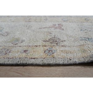 Fawn/Light Beige 8 ft. x 10 ft. Hand-Knotted Natural Silk Classic Natural Silk Oushak Rug Area Rug