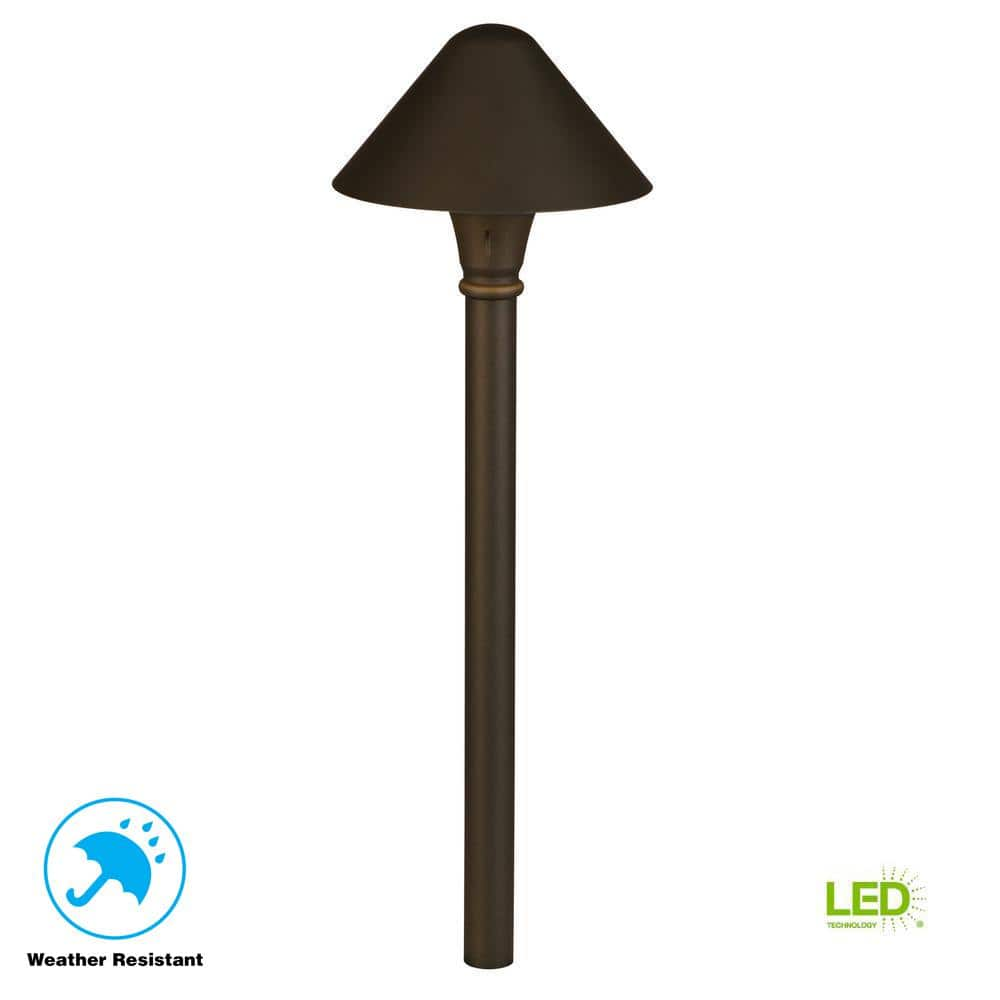 Pelham 10-Watt Equivalent Low Voltage Millennium Bronze Integrated LED Outdoor Landscape Path Light -  Hampton Bay, JEF1501L-3