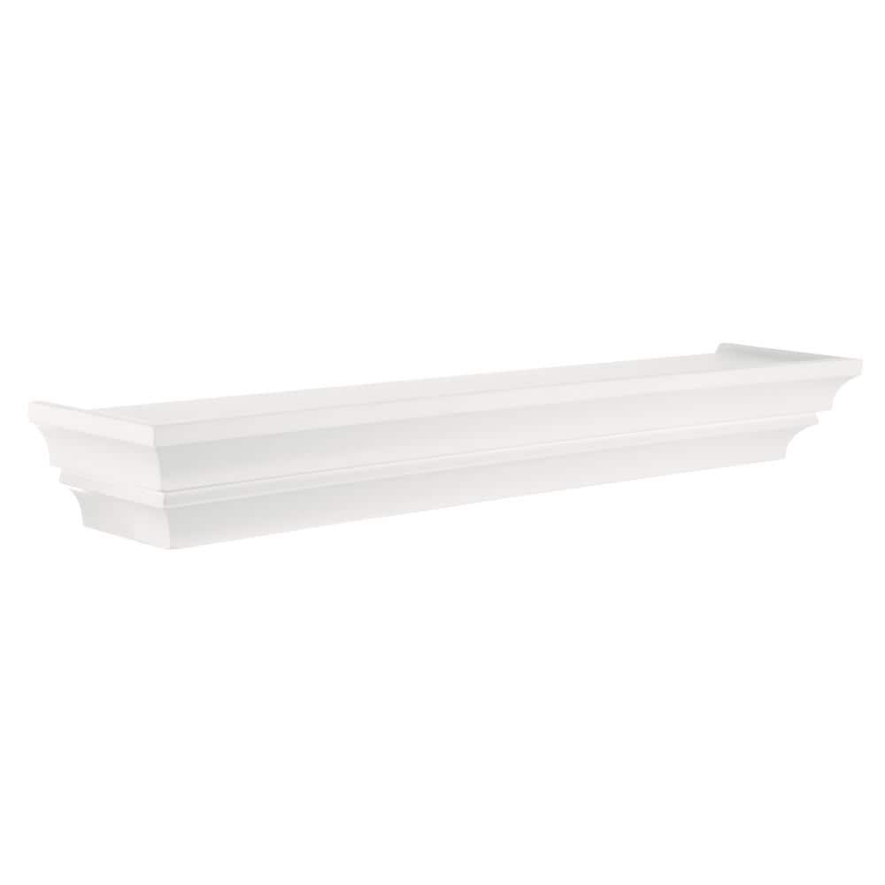 24 in. White Kiera Grace Madison Floating Wall Shelf