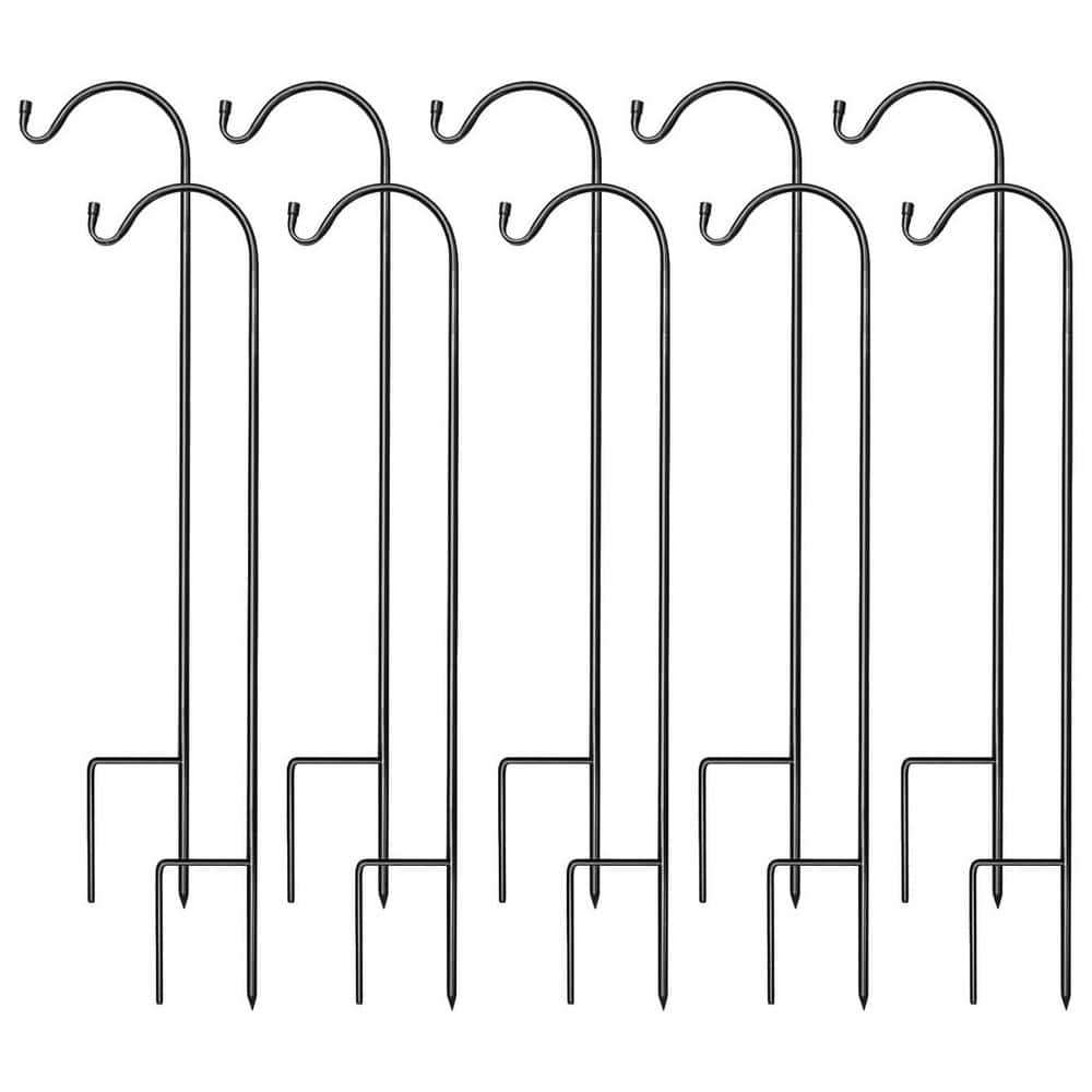 Shepherds Hooks Garden Planter Stakes for Bird Feeders Up to 6.5 Lbs. (10 