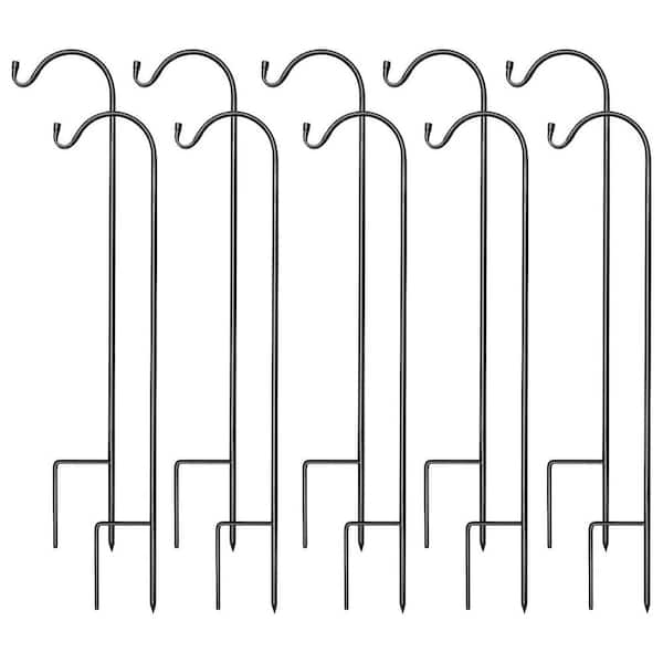 Shepherd's Hooks Garden Planter Stakes for Bird Feeders Up to 6.5 Lbs. (10 Pack)