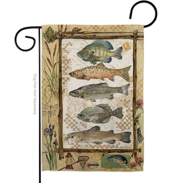 Breeze Decor 13 in. x 18.5 in. Fishing Adventures Garden Flag 2-Sided Sports Decorative Vertical Flags