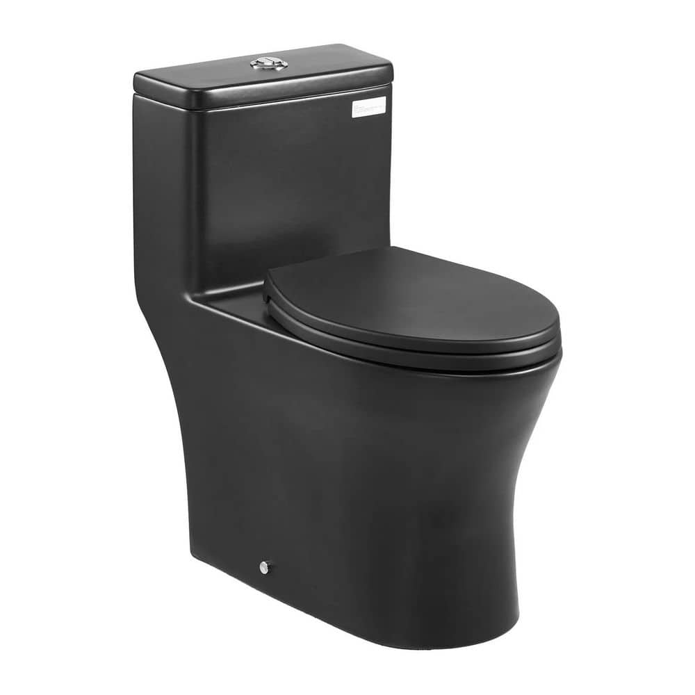 One Piece Vortex Dual-Flush 1.0/1.28 GPF Elongated Toilet with Comfortable Chair Seat, Standard Height, Black/Silver price history on PriceWatchPro