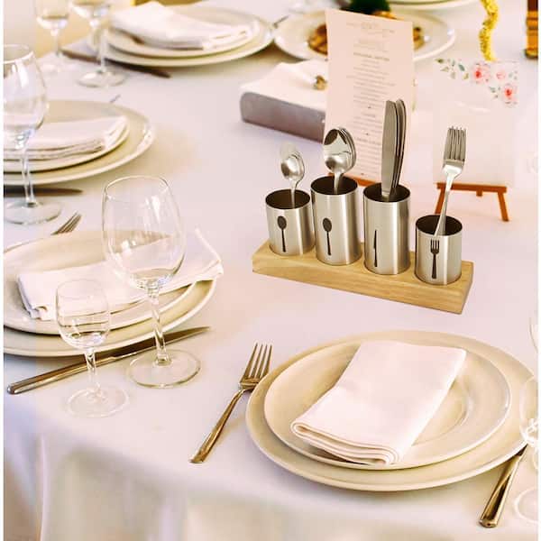 Sorbus Silverware Holder Silver Stainless Steel Utensil Holder