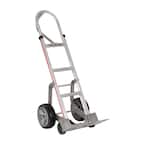 500 lb. Capacity Self-Stabilizing Aluminum Hand Truck, 10 in. Foam Wheels and Double Row Multi-Directional Roller Wheels