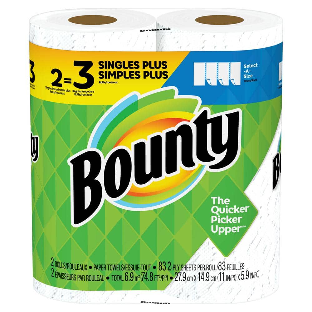 8 Rolls 2-Ply 83 Sheets/Roll Bounty Select-A-Size Kitchen Roll Paper Towels.