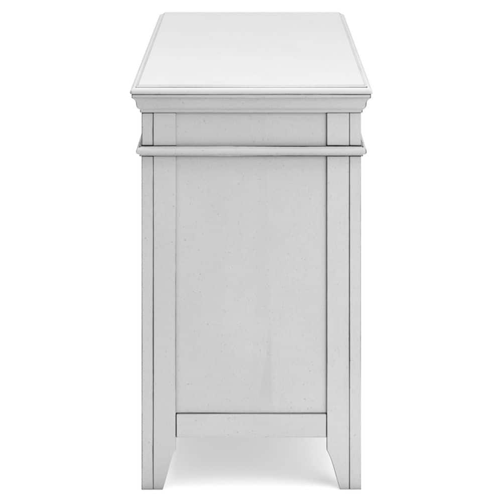 Distressed Whitewash 60" Transitional Home Office Desk