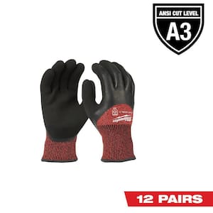 Milwaukee X-Large Red Latex Level 3 Cut Resistant Insulated Winter Dipped Work Gloves (12-Pack)