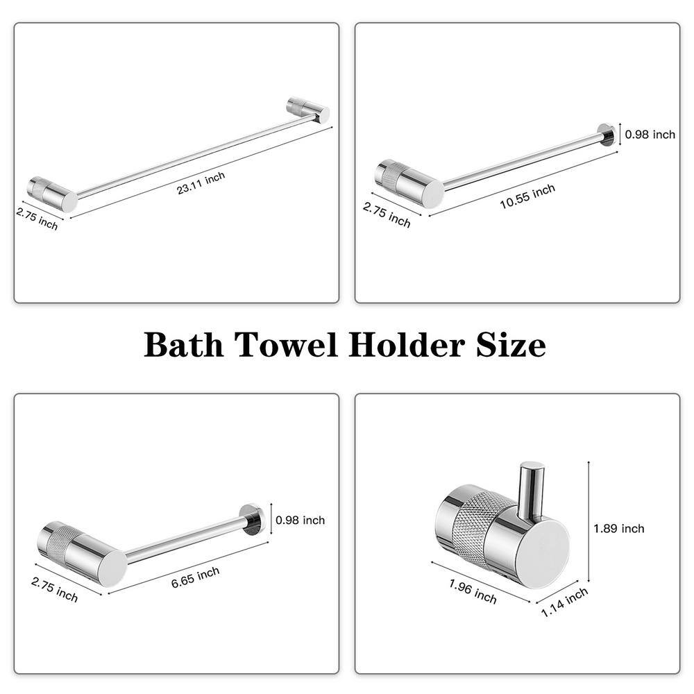 Stainless Steel 4-Piece Bathroom Hardware Set in Silver