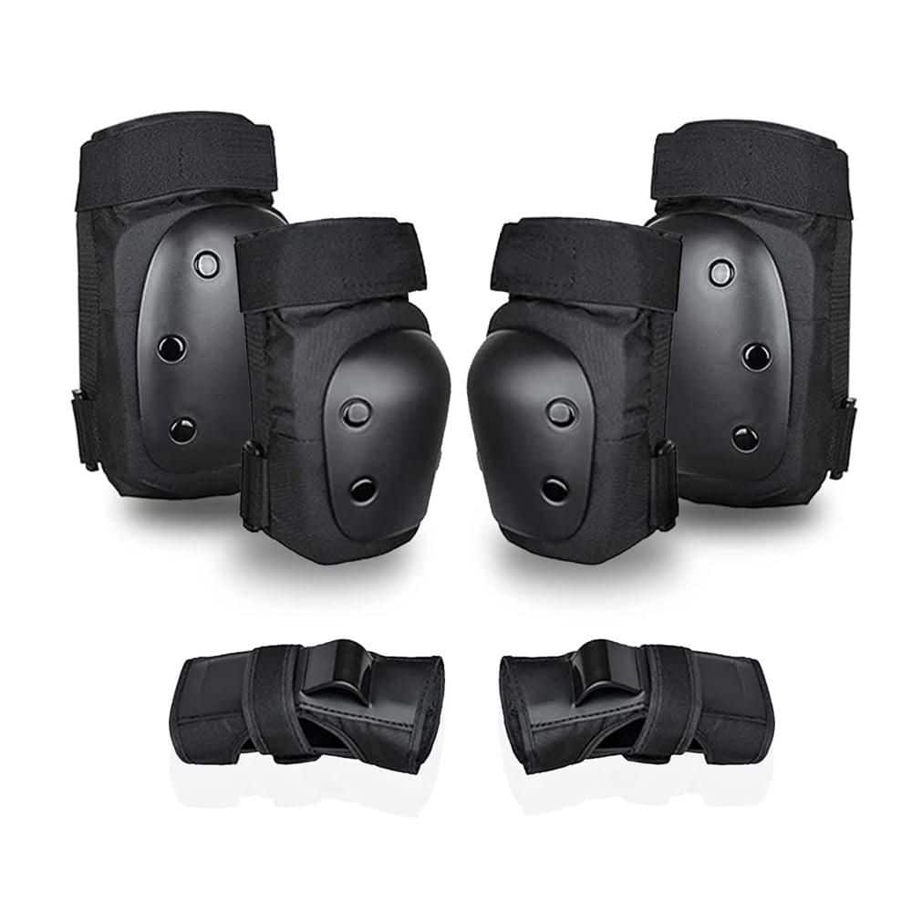 6 In 1 Protective Gear Set, Knee Pads Elbow Pads Wrist Guards for Skateboarding Biking Roller Skating In Black L price history on PriceWatchPro