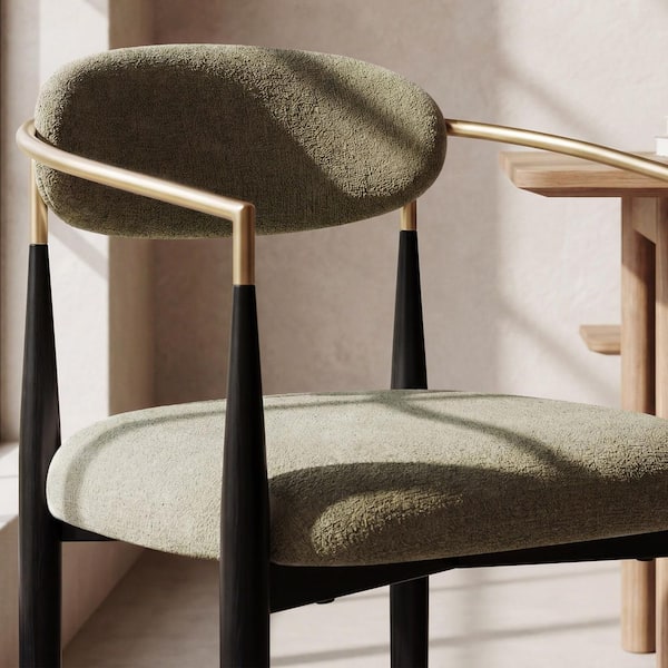 FARATI Modern Green Chenille Cushion Seat Dining Chair (Set of 2