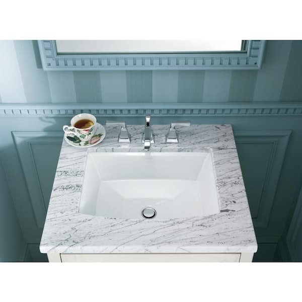 KOHLER Archer 20 in. Vitreous China Undermount Bathroom Sink in Biscuit with Overflow Drain