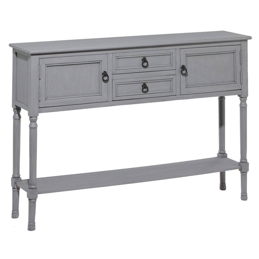 Litton Lane 47 in. Gray Extra Large Rectangle Wood 2 Drawers and 1 ...