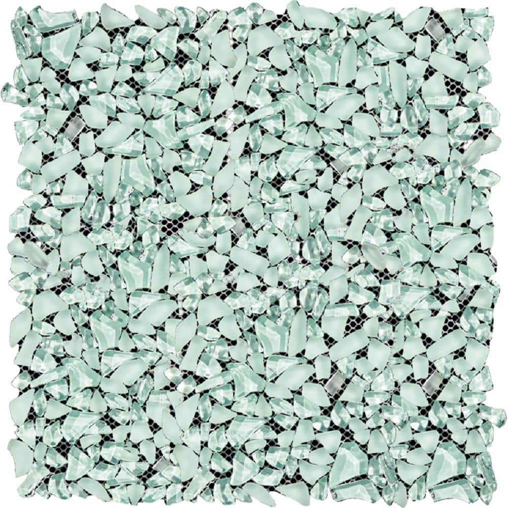 Aqua Blue 4 in. x 5 in. Polished and Honed Pebble Glass Mosaic Tile Sample (0.13 sq. ft./Piece) price history on PriceWatchPro