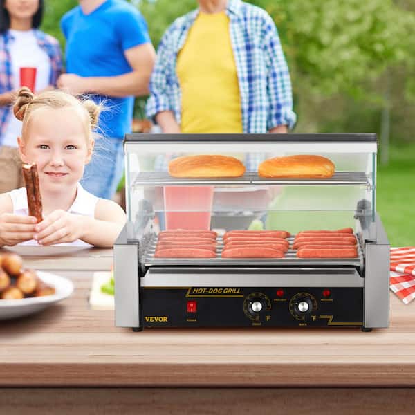 Hot Dog Roller 7 Rollers 18 Hot Dogs Capacity Stainless Sausage Grill Cooker Machine, ETL Certified