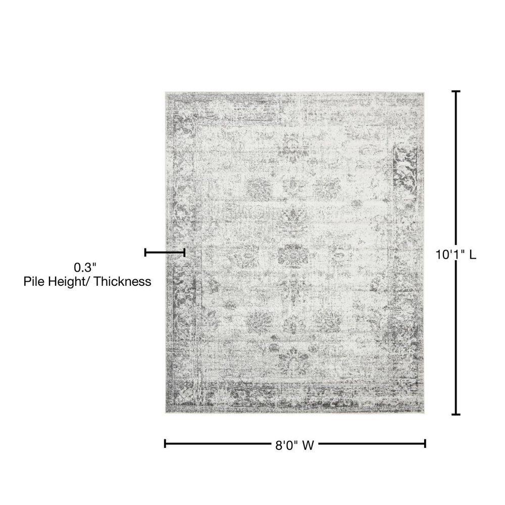 Casino Sofia Chic Gray Rectangular Indoor Rug - 8' x 10'
